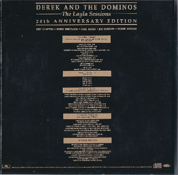 back of box, Derek + The Dominos - The Layla Sessions